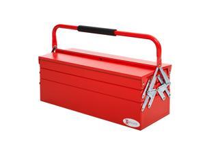 Metal Cantilever Toolbox 5 Tray Storage Organizer w/ Carry Handle Red Metal Cantilever Toolbox 5 Tray Storage Organizer w/ Carry Handle Red