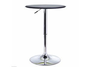 Round Covered Wooden Top Bar Table Home Pub Adjustable Height Black Round Covered Wooden Top Bar Table Home Pub Adjustable Height Black