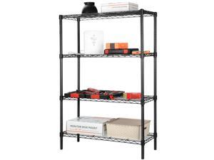4-Tier Shelving Unit Storage Organizer Shelf Rack With Adjustable Feet Knob 4-Tier Shelving Unit Storage Organizer Shelf Rack With Adjustable Feet Knob