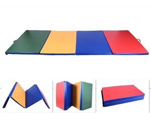 Portable PU Leather Exercise Gym Mat Stretching Yoga Sport Tumbling Pad 4 Panel Portable PU Leather Exercise Gym Mat Stretching Yoga Sport Tumbling Pad 4 Panel