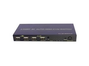 HDMI KVM Switch 4 Port Auto Hotkey USB 2.0 With 4 Set Cable Remote Control HDMI KVM Switch 4 Port Auto Hotkey USB 2.0 With 4 Set Cable Remote Control