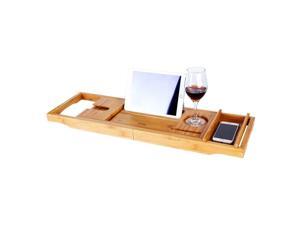Bamboo Bathtub Caddy Tray with Extending Sides Reading Adjustable Rack Bamboo Bathtub Caddy Tray with Extending Sides Reading Adjustable Rack