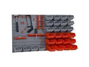 44pcs Wall Mounted Tool Organizer Storage Bin Board Garage Workshop Red 44pcs Wall Mounted Tool Organizer Storage Bin Board Garage Workshop Red