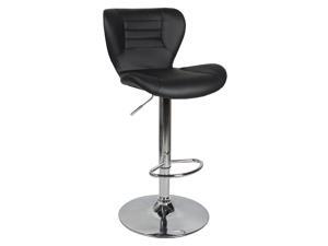 ® Swivel Leather Adjustable Bar Stool, Black ® Swivel Leather Adjustable Bar Stool, Black