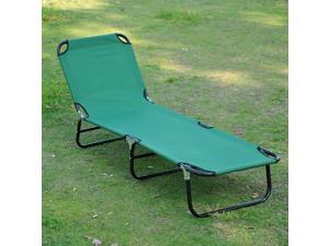 Beach Lounge Chair Sun Lounger Bed Portable Folding Green Beach Lounge Chair Sun Lounger Bed Portable Folding Green