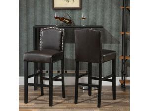 2 Pieces Retro Style Bar Stools Tall Chair with Back, Footrest for Home Pub 2 Pieces Retro Style Bar Stools Tall Chair with Back, Footrest for Home Pub