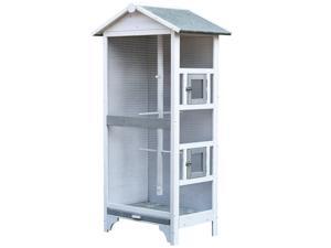 Wooden Outdoor Bird Cage raised bird enclosure 2 doors removable Bottom tray Wooden Outdoor Bird Cage raised bird enclosure 2 doors removable Bottom tray
