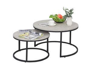 2 Piece Versle Stack Design Coffee Table Set with Metal Base Home 2 Piece Versle Stack Design Coffee Table Set with Metal Base Home