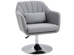 Modern Swivel Linen Chair with Lumbar Support Steel Base Midback Modern Swivel Linen Chair with Lumbar Support Steel Base Midback