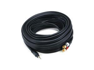 Premium 3.5mm Stereo Male to 2RCA Male 22AWG Cable Gold Plated 35ft Premium 3.5mm Stereo Male to 2RCA Male 22AWG Cable Gold Plated 35ft