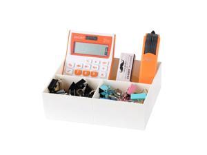 Home Study Desk Organizer with 3 Compartments for Office School, White Home Study Desk Organizer with 3 Compartments for Office School, White