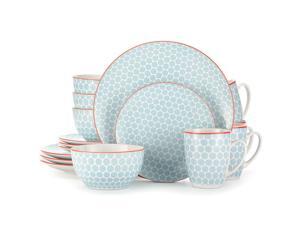 16-Piece Dinnerware Set Ultra Hygienic Blue, Service for 4 16-Piece Dinnerware Set Ultra Hygienic Blue, Service for 4