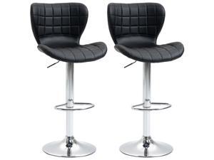 2 Pieces Bar Stools Adjustable Height Dining Chair with/ Footrest Black 2 Pieces Bar Stools Adjustable Height Dining Chair with/ Footrest Black