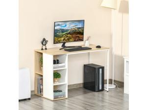 Home Office Computer Desk w/ Storage Shelves Writing Table Workston Oak Tone Home Office Computer Desk w/ Storage Shelves Writing Table Workston Oak Tone