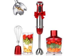 KOIOS 800W 4-in-1 Multifunctional Hand Immersion Blender, 12 Speed, 304 Stainless Steel Stick Blender, Titanium Plated, 600ml Mixing Beaker, 500ml Food Processor, Whisk Attachment, BPA-Free, Red KOIOS 800W 4-in-1 Multifunctional Hand Immersion Blender, 12 Speed, 304 Stainless Steel Stick Blender, Titanium Plated, 600ml Mixing Beaker, 500ml Food Processor, Whisk Attachment, BPA-Free, Red