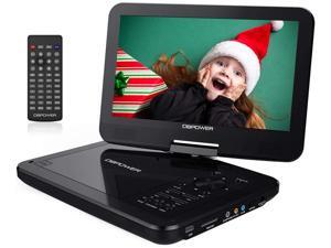 DBPOWER 12" Portable DVD Player with 5-Hour Rechargeable Battery, 10" Swivel Display Screen, SD Card Slot and USB Port, with 1.8 meter Car Charger and Power Adaptor, Region Free- Black DBPOWER 12" Portable DVD Player with 5-Hour Rechargeable Battery, 10" Swivel Display Screen, SD Card Slot and USB Port, with 1.8 meter Car Charger and Power Adaptor, Region Free- Black
