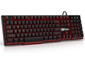 DBPOWER Gaming Keyboard with 3 Colors Breathing LED Backlit, Quiet Ergonomic Water-Resistant Mechanical Feeling Keyboard for PC Laptop Computer Game and Work(104 Keys, Black) DBPOWER Gaming Keyboard with 3 Colors Breathing LED Backlit, Quiet Ergonomic Water-Resistant Mechanical Feeling Keyboard for PC Laptop Computer Game and Work(104 Keys, Black)