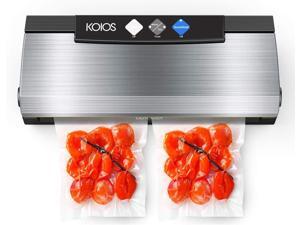 KOIOS Vacuum Sealer Machine, 80Kpa Automatic Food Sealer with Cutter for Food Savers, with 10 Sealing Bags, With Up To 40 Consecutive Seals, Dry & Moist Modes, Compact Design (Silver)