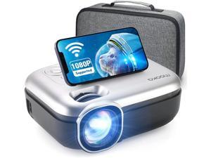 MOOKA Projector with WiFi, 8000L Mini Projector Portable Projector with Carrying Bag, Support 200" Full HD Projector 1080P with Phone/iPhone/Android/HDMI/USB/AV Port for Outdoor Movie