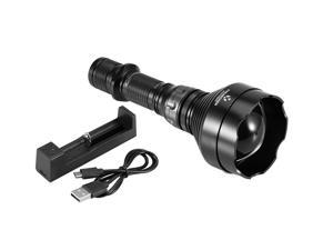 Dereelight Ultra-Bright Tactical Flashlight , Rechargeable (18650 Battery Included), IPX8 Water-Resistant,  LED with 4 Light Modes for Camping, Security, Emergency Use (Light: White)