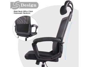 Milemont Ergonomic Office Chair High Back Mesh Office Chair Adjustable Headrest Computer Desk Chair for Lumbar Support