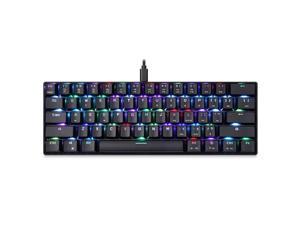 MOTOSPEED CK61 RGB Mechanical Gaming Keyboard OUTMU Blue Switches Keyboard 61 Keys Anti-ghosting with Backlight for Gaming Black