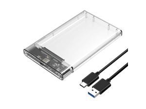 2.5" Transparent USB 3.1 to SATA 3.0 External Hard Drive Disk Enclosure Box, USB 3.1 High-Speed Case for 2.5" HDD / SSD Case Support to 2TB(Max)