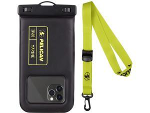 Pelican  Marine Series  IP68 Waterproof Floating Protection Phone Pouch  Case Regular Size For iPhone 14 Pro Max 14 Plus 13 12 11  Detachable Lanyard Universal Compatibility  BlackYellow