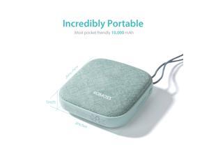 ROMOSS Style Power Bank 10,000mAh, Candybox 2.1A Dual USB Fabric Portable Charger with Hanging Ring Compatible for iPhone X, Samsung Galaxy S9 and More (Candy Green)