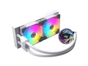 aigo AT240 240mm CPU Liquid Cooler AIO RGB Water Cooling System ARGB Radiator with 120mm PWM Fans for Intel LGA 1200/115X/20XX for AMD AM4/AM3+/AM3 White aigo AT240 240mm CPU Liquid Cooler AIO RGB Water Cooling System ARGB Radiator with 120mm PWM Fans for Intel LGA 1200/115X/20XX for AMD AM4/AM3+/AM3 White