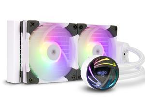 aigo AT240 240mm CPU Liquid Cooler AIO RGB Water Cooling System ARGB Radiator with 120mm PWM Fans for Intel LGA 1200/115X/20XX for AMD AM4/AM3+/AM3 White aigo AT240 240mm CPU Liquid Cooler AIO RGB Water Cooling System ARGB Radiator with 120mm PWM Fans for Intel LGA 1200/115X/20XX for AMD AM4/AM3+/AM3 White