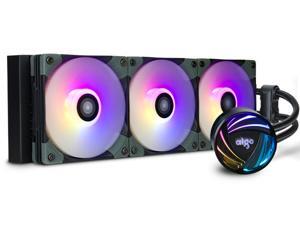 aigo AT360 360mm CPU Liquid Cooler AIO RGB Water Cooling System ARGB Radiator with 120mm PWM Fans for Intel LGA 1200/115X/20XX for AMD AM4/AM3+/AM3 Black aigo AT360 360mm CPU Liquid Cooler AIO RGB Water Cooling System ARGB Radiator with 120mm PWM Fans for Intel LGA 1200/115X/20XX for AMD AM4/AM3+/AM3 Black