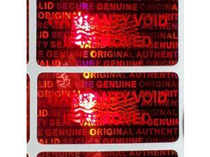 1000 Hologram Seal Tamper Evident Security Labels Stickers With Size Of 15 Mm X 30 Mm Red
