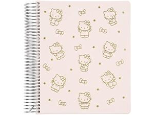 7 X 9 Spiral Bound Bullet Grid Journal Notebook  Hello Kitty Blush 5Mm Dot Grid 160 Page Writing Drawing  Art Notebook 80Lb Thick Mohawk Paper Vegan Leather Covers Stickers Included