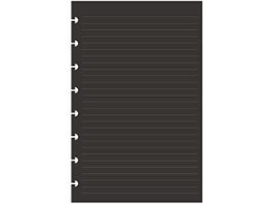 Junior Size Refill Paper, 5.5 X 8.5, Ruled/Lined, 110Gsm, For 8 Discs Discbound Notebook And Journal, Black, 100 Sheets, 200 Pages