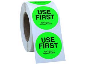 500 Pcs 1.5" Use First Stickers Small Stickers Circle Label Dot Labels Fluorescent Paper, Fluorescent Green
