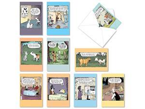 - 10 Assorted Happy Birthday Cards - Funny Bday Greeting Cards With Cartoons, Bulk Boxed Notecard Set - Dog Days A2665bdg