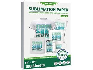 Sublimation Paper 11 X 17 Inch 100 Sheets For Any Inkjet Sublimation Printer With Sublimation Ink For Sublimation Blanks, Mug, Tumblers, T-Shirt Light Fabric And Diy Gifts (11 X 17 Inch)