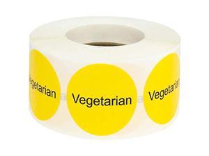 Vegan Food Rotation Labels 1 1/4 Inch Round Circle Dots 500 Adhesive Stickers 