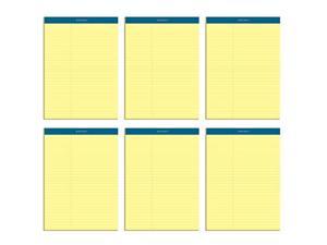 8-1/2 x 11-3/4 Narrow Rule Canary Paper TOPS Docket Gold Writing Pads 6 Pack 50 Sheets 63941 