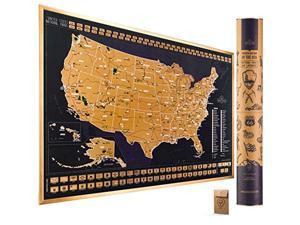 Scratch Off Map Of The United States National Parks  24X17 Scratch Off Usa Map Poster With National Parks Landmarks Highest Peaks And State Flags  Usa Scratch Off Map For Outdoor Enthusiasts
