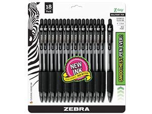Z-Grip Retractable Ballpoint Pen 18 Pieces Medium Point 1.0mm 1 Set Model Number: 22218 Black Ink 