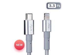 PQI MFi Certified Apple iPhone Charger Cable -Nylon Braided USB C to Lightning Cable - 3.3ft (100cm) Arctic Silver Charging Cord - Compatible with Apple iPhone 12 Pro Max, 11, and More PQI MFi Certified Apple iPhone Charger Cable -Nylon Braided USB C to Lightning Cable - 3.3ft (100cm) Arctic Silver Charging Cord - Compatible with Apple iPhone 12 Pro Max, 11, and More
