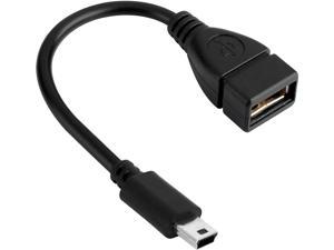 Mini USB OTG Cable for Digital Cameras - USB A Female to Mini USB B 5 Pin Male Adapter Cable