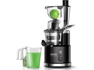 Juicer Machines, Aeitto® Slow Masticating Juicer Pro, Wide-mouthed 3.2-in Chute Cold Press Juicer, Reverse Function, High Juice Yield Extractor, Fruits and Vegetables | BPA Free | Quiet