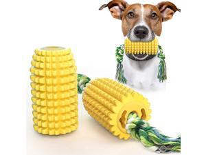Corn Dog Chew Toys,Dog Toothbrush Chew Toys for Aggressive Chewers, Puppy Teeth Cleaning Dental Rope Toys--Toughest Natural Rubber for Small Medium Large Dogs