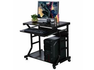 Home Office Roll Computer Desk PC Laptop Table Workstation with 4 Wheels