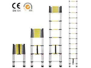 12.5ft Portable Aluminum Telescoping Extension Ladder Retractable For Outdoor