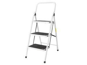 Protable 3 Step Ladder Folding Non Slip Safety Tread Heavy Duty Industrial Home