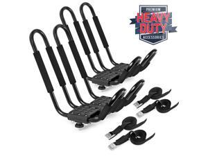 2 Pair Universal Kayak Roof Rack J-Bar Canoe Top Mount Car Carrier 2 Pair Universal Kayak Roof Rack J-Bar Canoe Top Mount Car Carrier